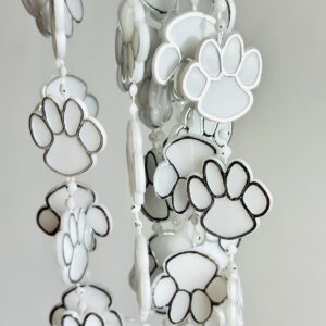 Paw Print Chain - White/Silver (Mum)