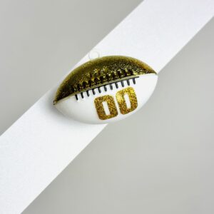 Two-Tone Football with Numbers White/Gold