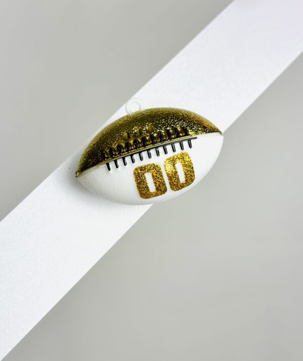 Two-Tone Football with Numbers White/Gold