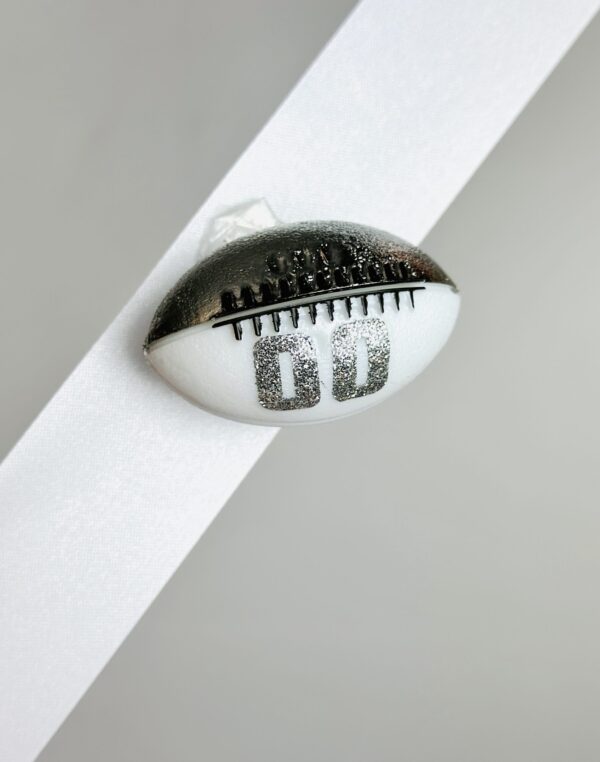 Two-Tone Football with Numbers White/Silver